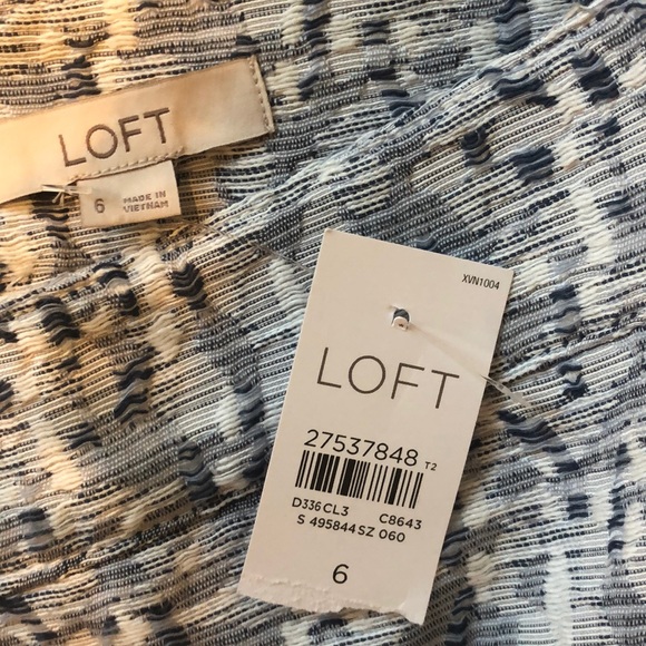 Ann Taylor LOFT blue and white textured skirt - Picture 2 of 5